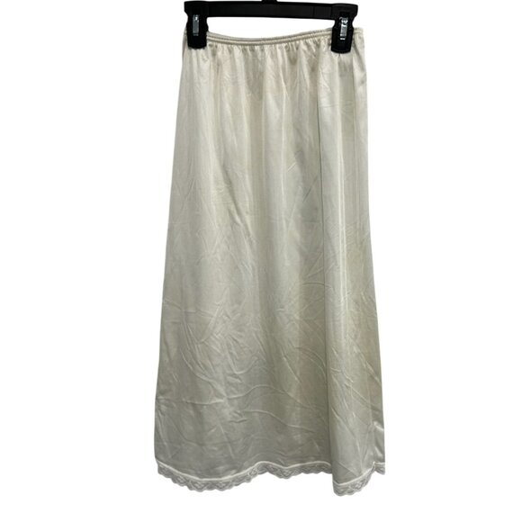 Warners Vintage Ivory Long Half Slip Skirt With Lace Hem Style 5530 Sz Small - Picture 1 of 8